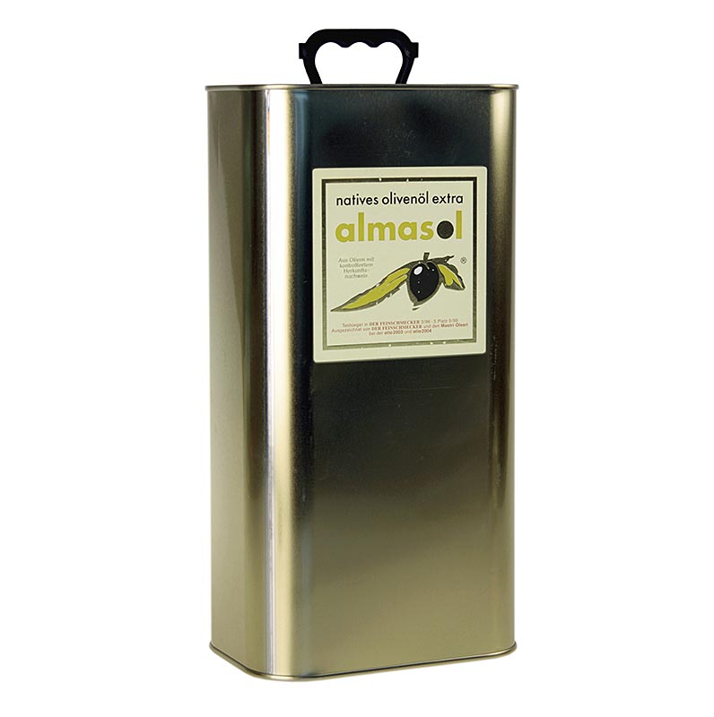 Huile d'olive extra vierge Almasol, 0,2% d'acidité, Feinschmecker 2012, 5 l - Huile d'olive vierge pressée à froid de la région de Cordoue, produite avec soin, au goût frais et délicatement fruité incomparable Disponible également en 500 ml