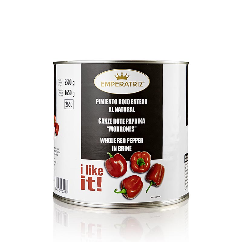 Pimientos pelés, en saumure, 2,5 kg, poivrons de qualité supérieure d'Espagne, idéaux pour la gastronomie et les cuisiniers amateurs, à usage multiple