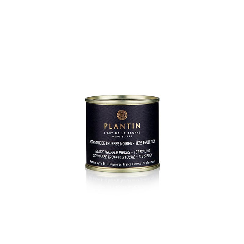 Truffes d'hiver (Tuber Melanosporum) en petits et gros morceaux, pelées et brossées, réduites avec du jus de truffe et du sel Peut être utilisé comme des truffes fraîches, idéal pour les sauces, les terrines, les pâtés et le fromage frais