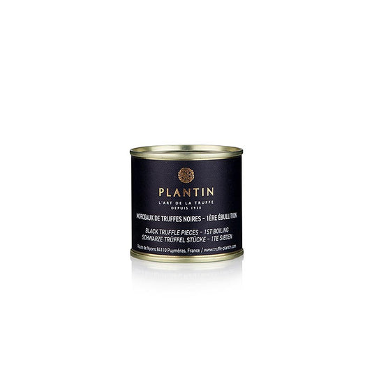 Truffes d'hiver (Tuber Melanosporum) en petits et gros morceaux, pelées et brossées, réduites avec du jus de truffe et du sel Peut être utilisé comme des truffes fraîches, idéal pour les sauces, les terrines, les pâtés et le fromage frais