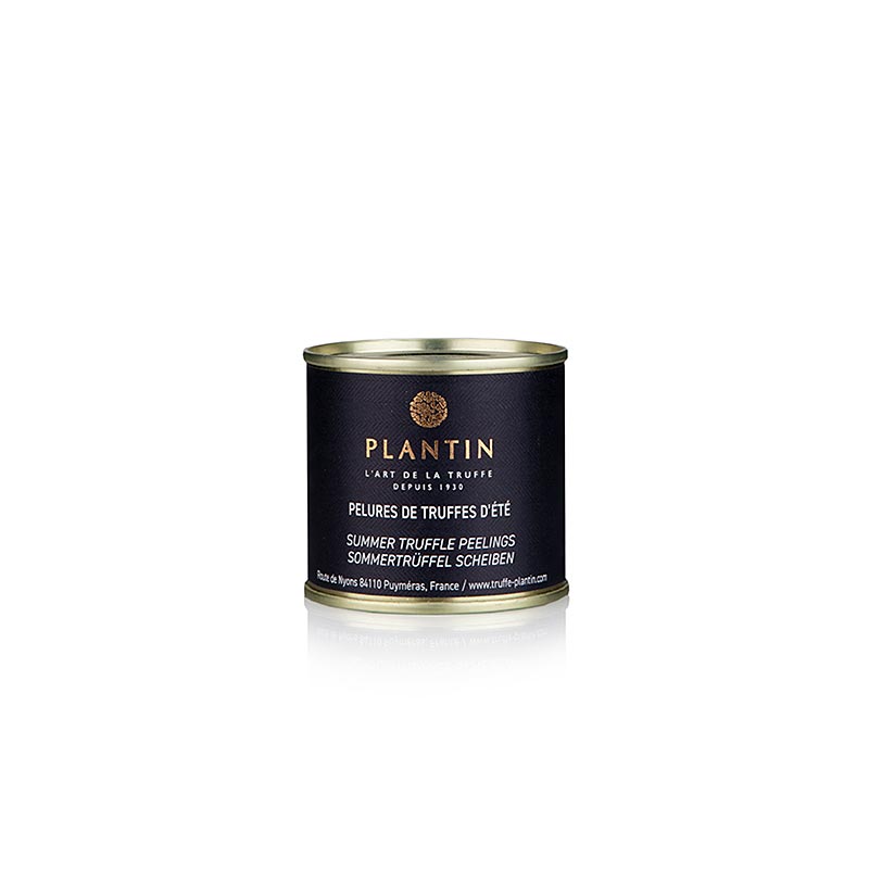 Truffes d'été Pelures, Coquilles/disques de truffes, Plantin, 55 g - Coquilles de truffes d'été cuites dans du sel et du jus de truffes, convient pour aromatiser les sauces