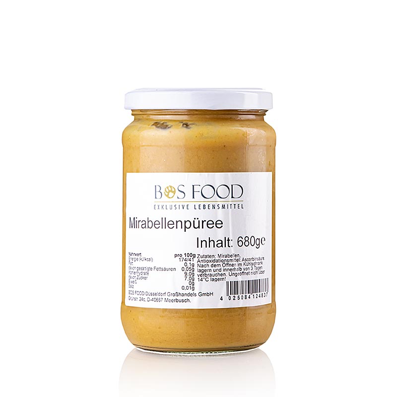 Purée de mirabelles finement passée dans un emballage de 680 g de Püree/Mark - Mirabelle