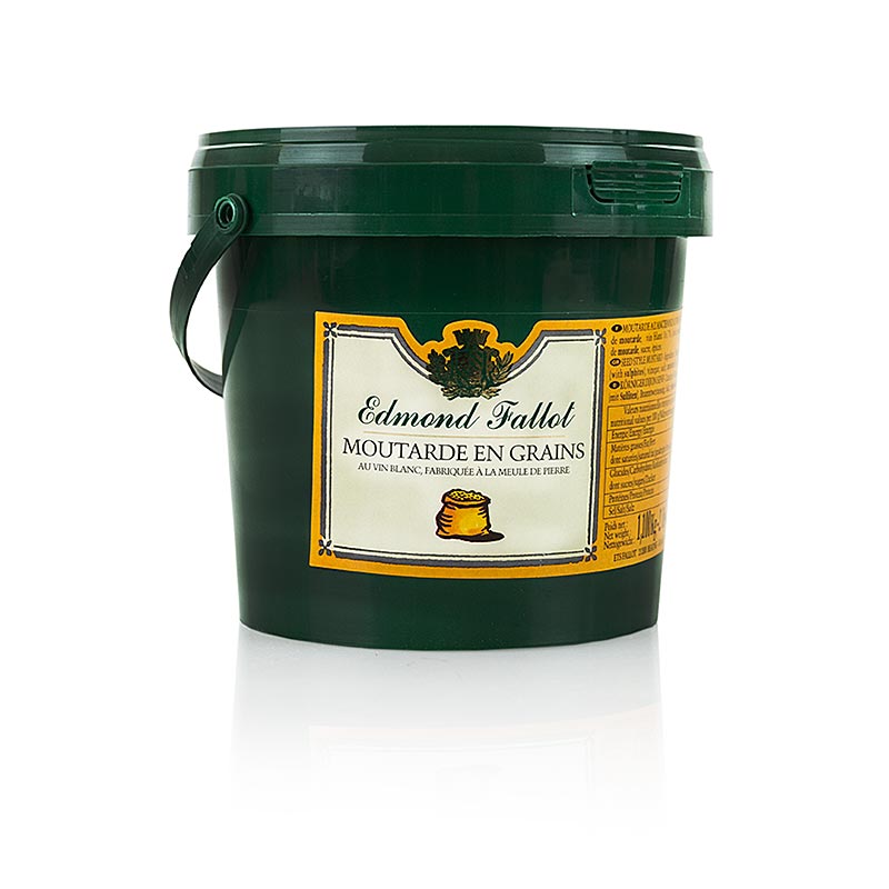 Fallot - Moutarde à gros grains, 1 l - Moutarde à gros grains pour frotter, mariner la viande et le poisson