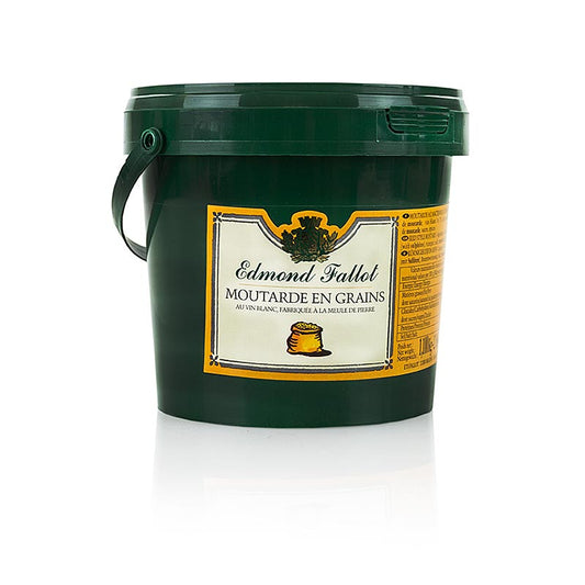 Fallot - Moutarde à gros grains, 1 l - Moutarde à gros grains pour frotter, mariner la viande et le poisson