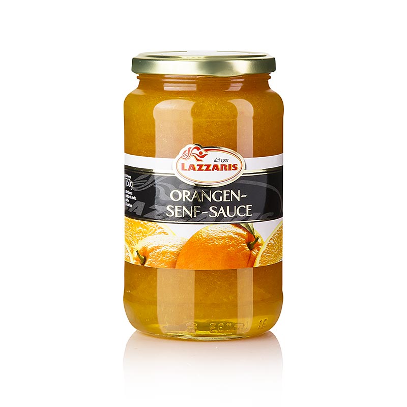 Lazzaris -Sauce à l'orange et à la moutarde, à la tessinoise, 580 ml- Sauce fruitée et piquante idéale pour la viande, le canard rôti, le fromage et les desserts