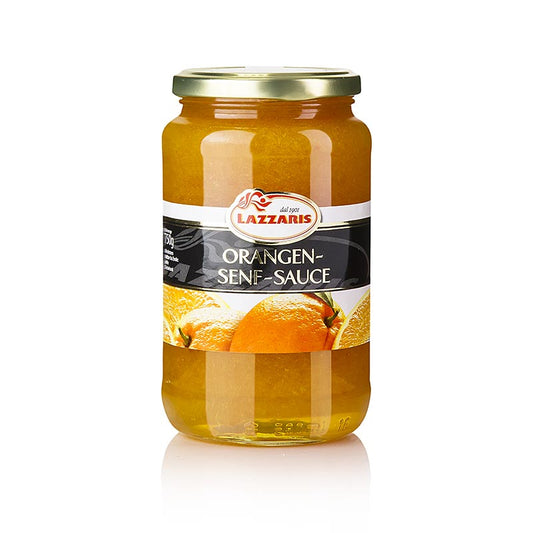 Lazzaris -Sauce à l'orange et à la moutarde, à la tessinoise, 580 ml- Sauce fruitée et piquante idéale pour la viande, le canard rôti, le fromage et les desserts