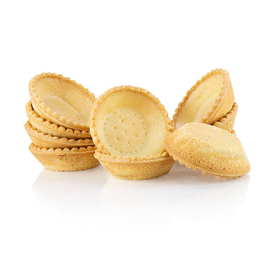Tartelettes dessert à garnir de crèmes, crèmes chantilly, glaces et puddings, pâte brisée, 7cm de diamètre, 2cm de haut, 2,21 kg, 140 pièces