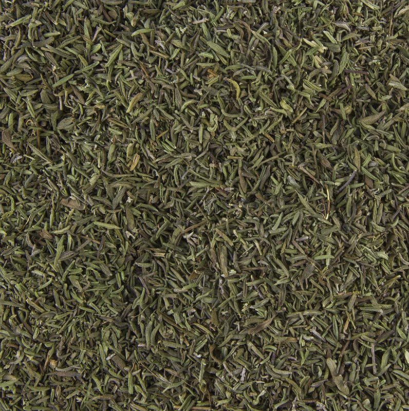 Thym séché et en feuilles, 1 kg - Condiment important dans les cuisines européennes, surtout dans le sud de l'Europe Utilisé dans les soupes, les sauces, les ragoûts, le poisson, la volaille et les œufs Souvent combiné avec la marjolaine dans les mélanges de condiments pour saucisses