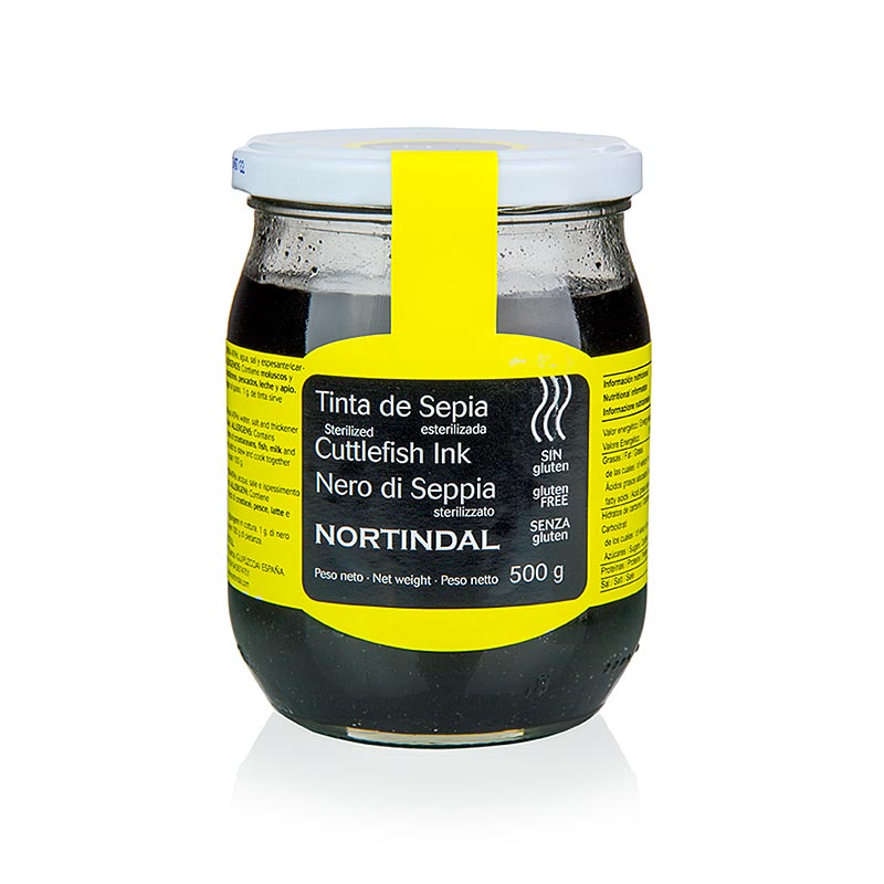 Colorant noir pour seiche sous forme liquide, 500 g, pour colorer la pâte à pâtes ou le risotto, fabriqué à partir de seiche (Sepia officinalis) et dosable pour obtenir l'intensité de couleur souhaitée