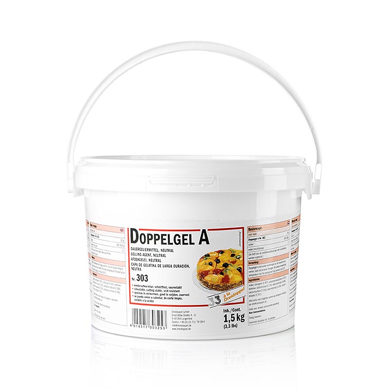 Glaçage double, triple gel, No303, 1,5 kg - Gélifiant permanent au goût neutre pour tartes aux fruits