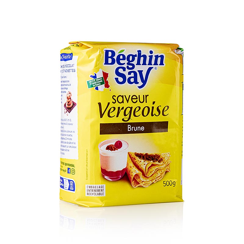 Sucre vergeoise, brun, aromatisé au caramel, 500 g