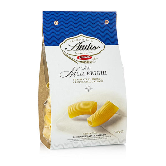 Granoro Millerighi, nouilles tubulaires courtes et épaisses à farcir, No.89, 500 g