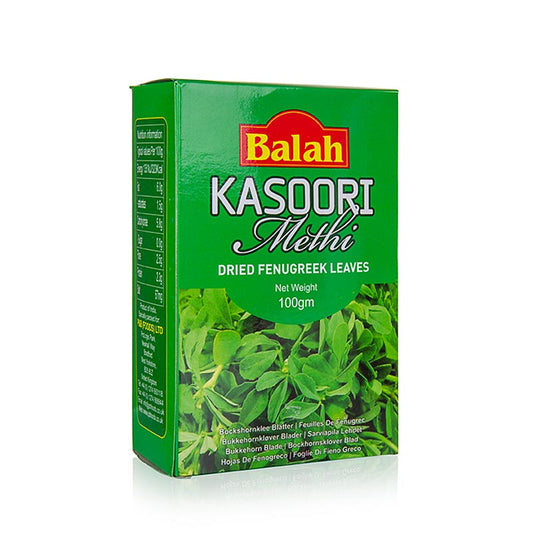 Feuilles de fenugrec, 100 g - Epice ancienne au goût amer et aromatique, souvent utilisée dans les plats indiens et la poudre de curry, rappelle la livèche.
