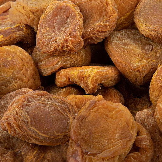 Pêches séchées et sulfurées, 1 kg - une délicatesse polyvalente pour des snacks sains, des céréales, des gâteaux et des desserts Toujours frais et de la meilleure qualité !