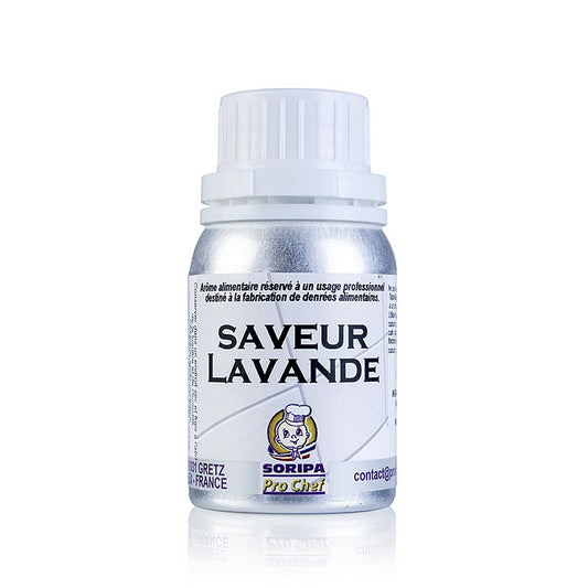 Arôme lavande SORIPA - Lavande, 125 ml : Arôme lavande de haute qualité issu de la cuisine du sud de la France, idéal pour les plats copieux et un complément parfait au fromage, en particulier au fromage bleu