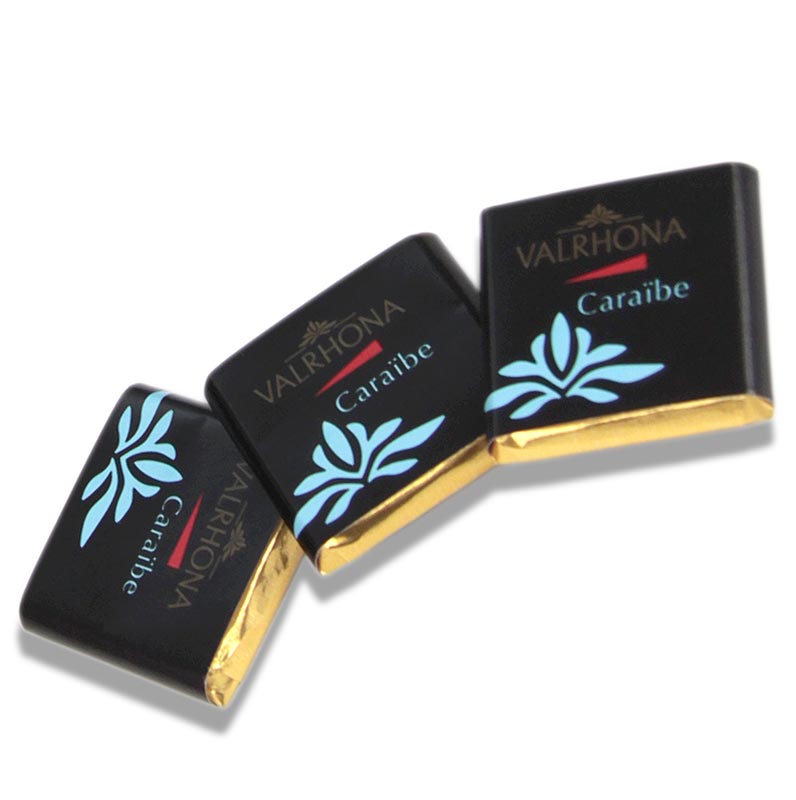 Valrhona Carré Caraibe - Tablettes de chocolat noir, 66% cacao, 1 kg, 200 x 5g
