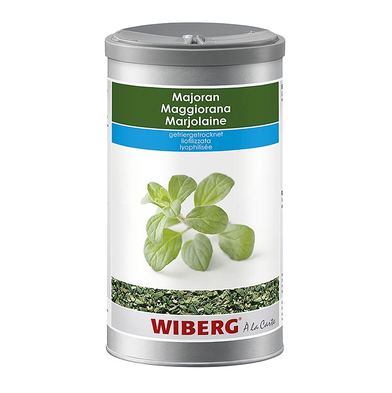 Wiberg Marjolaine, lyophilisée, 60 g - Herbe aromatique et fruitée, typiquement épicée, idéale pour les salades, les soupes, les sauces, la viande, la volaille, le gibier, les plats à base d'œufs, les légumes secs et les légumes.