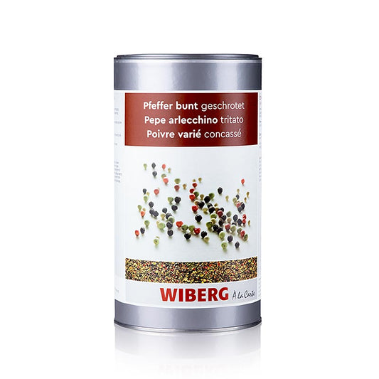 Mélange de poivres multicolores de Wiberg, aromatique, piquant et intense pour les salades, les soupes et les plats de viande.