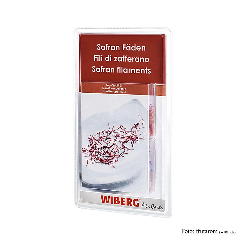 Fils de safran de Wiberg, 4 g, 4 x 1g - Safran épicé et aromatique avec une légère note de miel, idéal pour le risotto, la paella et les ragoûts de poisson Qualité traditionnelle de WIBERG