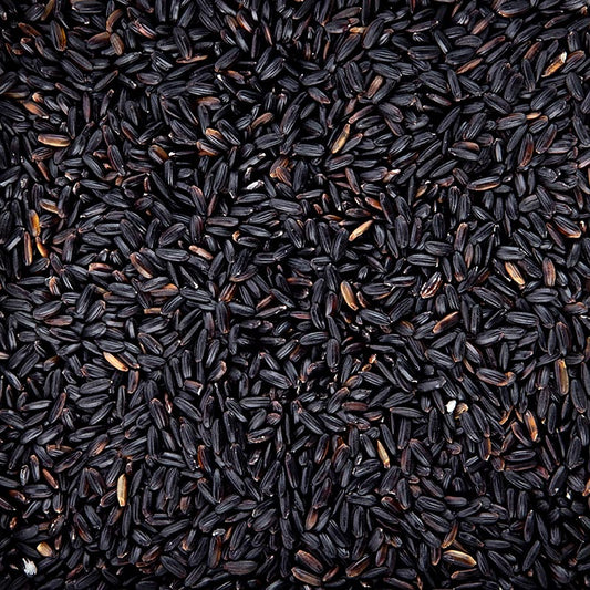 Riz noir naturel à grains ronds du Piémont, idéal pour un risotto nutritif avec de la mozzarella de bufflonne, 500 g