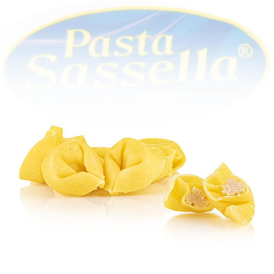 Tortelloni frais farcis au fromage de Sassella, 500 g - Des pâtes artisanales de grande qualité, à cuire simplement dans de l'eau chaude et à déguster avec une sauce au fromage et à la crème ou à la tomate