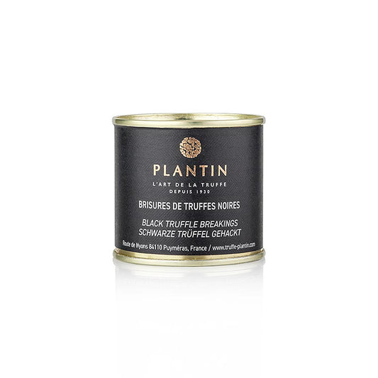 Truffes d'hiver (Tuber Melanosporum), Brisures, finement hachées, Plantin, 55 g : Conserves complètes, idéales pour les terrines et les sauces, prêtes à l'emploi