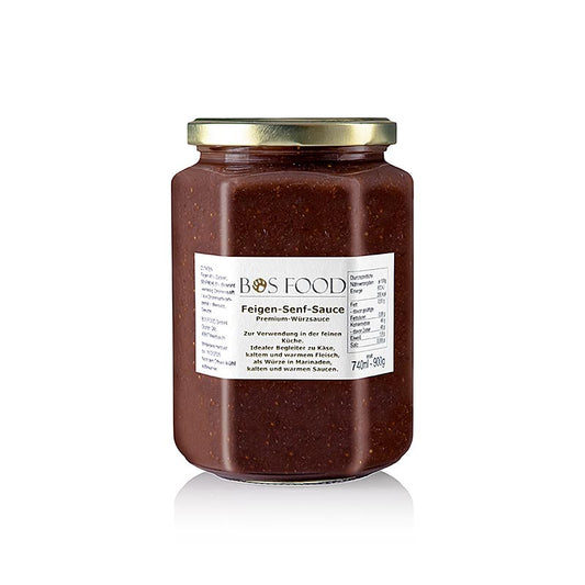 Sauce aux figues et à la moutarde, notre propre création aux figues rouges, 740 ml - Harmonie parfaite avec les fromages piquants comme le roquefort, le munster ou le stilton