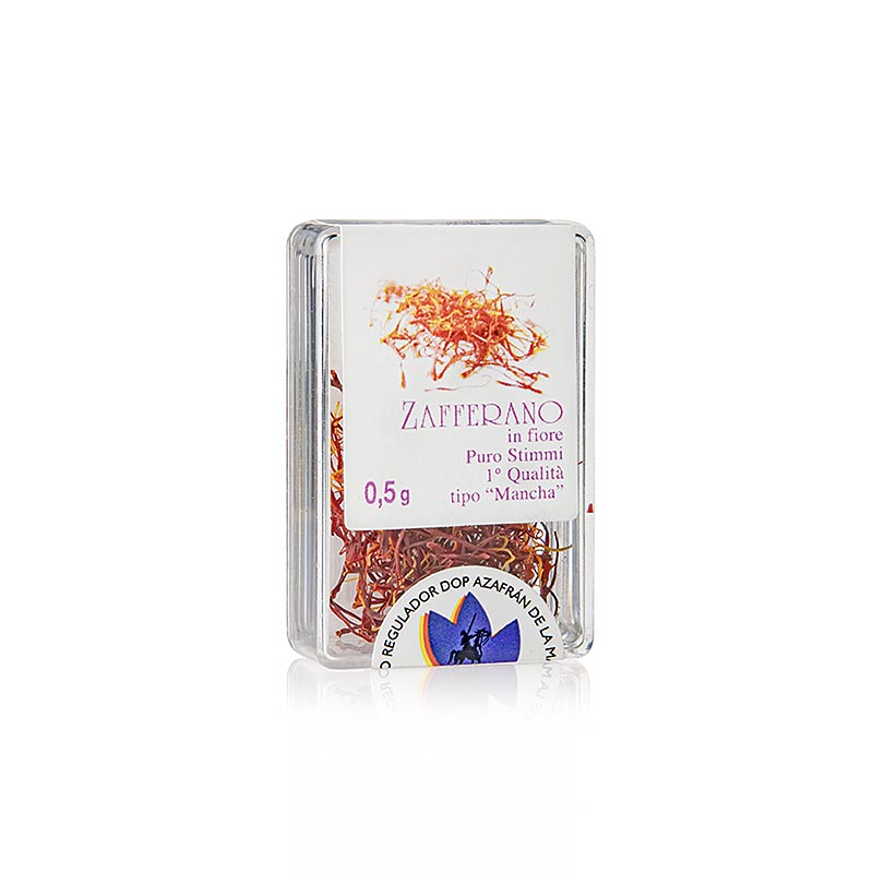 Filaments de safran de La Mancha, Espagne, 0,5 g - Épice de qualité supérieure à l'arôme riche pour le risotto, la paella et les fruits de mer