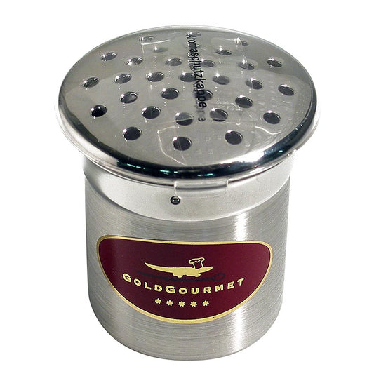 Distributeur en acier inoxydable pour paillettes d'or, idéal pour distribuer des paillettes d'or de manière dosée Le capuchon de protection empêche la perte des paillettes