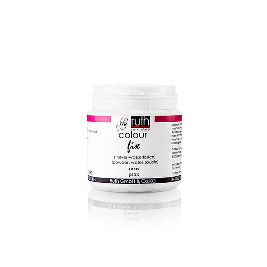 Colorant alimentaire en poudre, rose, soluble dans l'eau, 9113, Ruth, 50 g - colorant en poudre adapté aux travaux de sucre et à la coloration des masses, se dissout dans l'eau chaude, idéal pour l'aérographe, couleur : rose