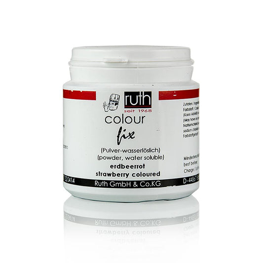 Colorant alimentaire en poudre, rouge fraise, soluble dans l'eau, 9105, Ruth, 50 g - idéal pour les travaux de sucre et la coloration du massepain et du fondant, se dissout dans l'eau chaude, parfait pour l'utilisation avec l'aérographe