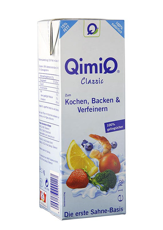 QimiQ Classic Naturel, pour cuisiner, faire de la pâtisserie, affiner, 15% de matières grasses, 1 kg