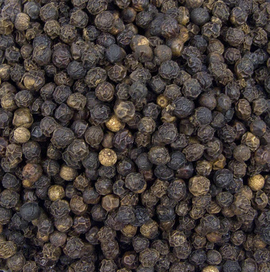 Poivre noir du Cameroun, entier, 1 kg - de la vallée de Penja au Cameroun, à l'arôme épicé de bois de conifère et au piquant abrupt et persistant