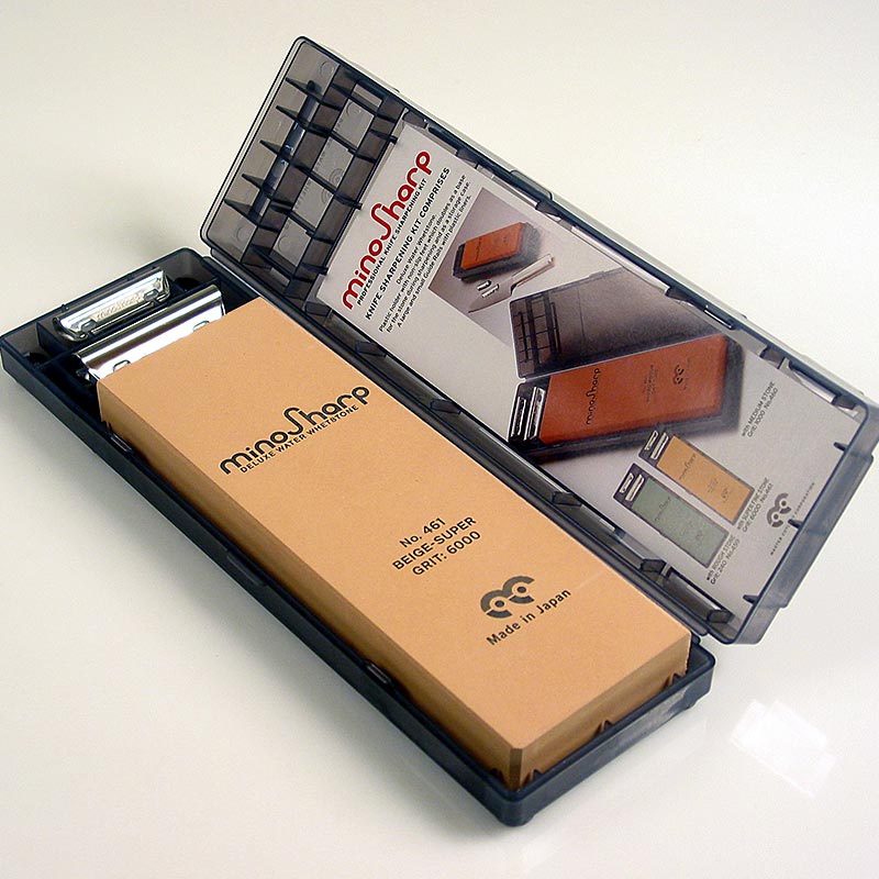 Mino Sharp pierre à aiguiser (eau), grain 6000, avec support plastique, No. 461, 1 pc