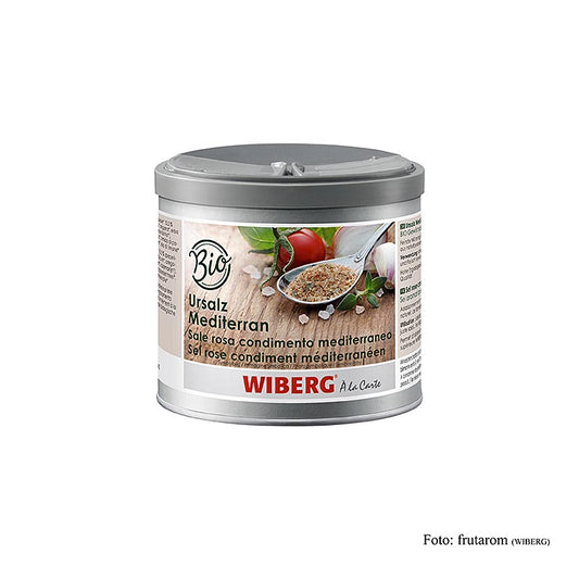 Sel d'assaisonnement bio au goût méditerranéen, fabrication artisanale, ingrédients naturels, condiment polyvalent, boîte de 410 g