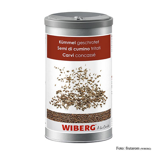 650 g de cumin Wiberg, concassé, à l'arôme incomparable, âpre et épicé, idéal pour le pain, les pâtisseries, les pâtes à tartiner, les salades, les soupes, les sauces, la viande, la volaille, les légumes, les plats de pommes de terre, le fromage et les champignons.