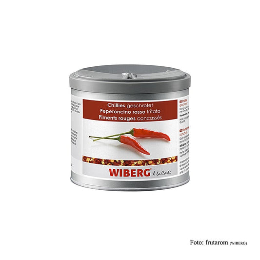 Wiberg Flocons de chili, concassés (flocons de chili), 190 g - épice piquante et brûlante, idéale pour les salades, les soupes, les sauces, la viande, la volaille, le poisson, les crustacés, les plats de pâtes et de riz, les légumes et les accompagnements
