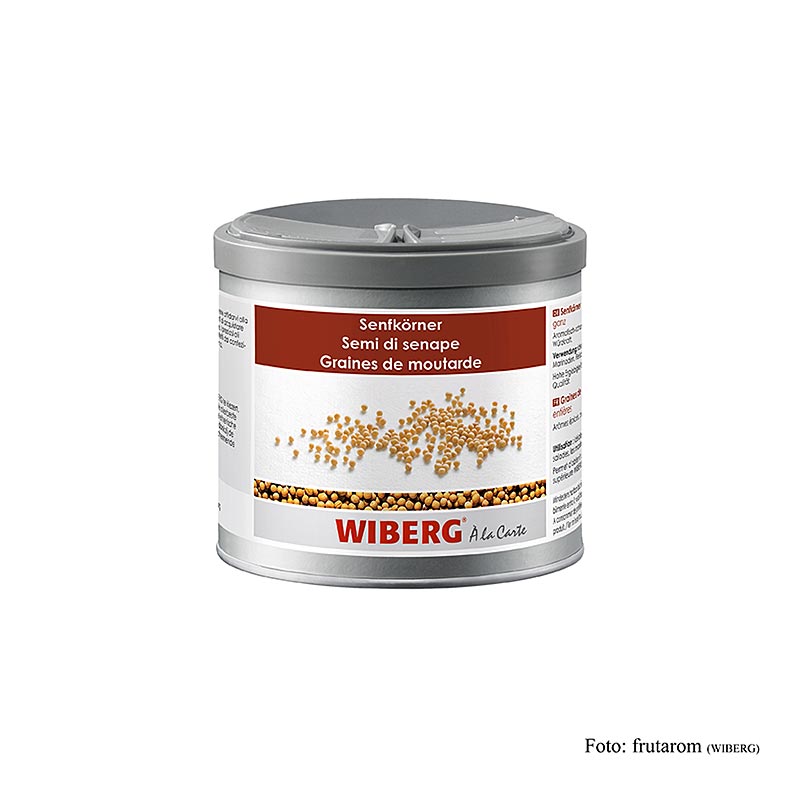 Grandes graines de moutarde entières de Wiberg dans un emballage de 380 g
