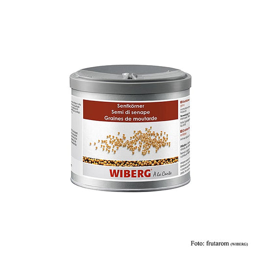 Grandes graines de moutarde entières de Wiberg dans un emballage de 380 g