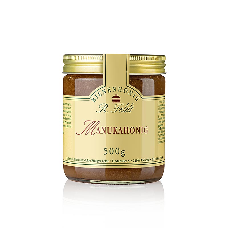 Miel de Manuka, Nouvelle-Zélande, foncé, liquide, herbacé puissant, 500 g