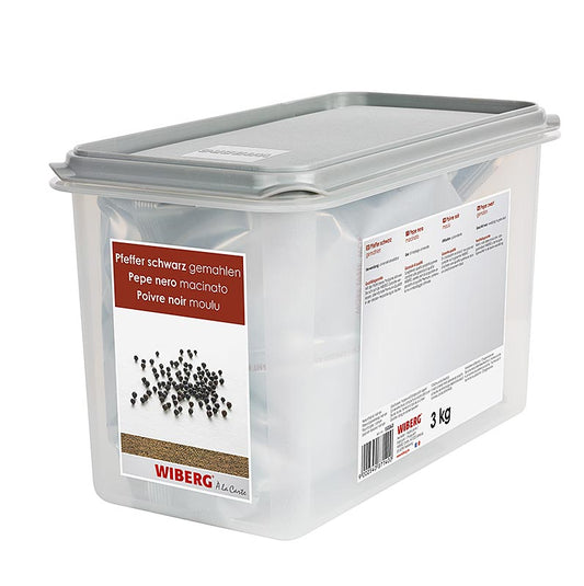 Poivre noir moulu de Wiberg, en paquet de 3 kg, parfait pour la gastronomie