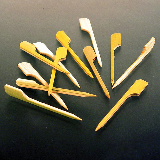 Brochettes en bambou avec extrémité en feuille, 7cm, 250 pièces, texture fine, agréable au toucher