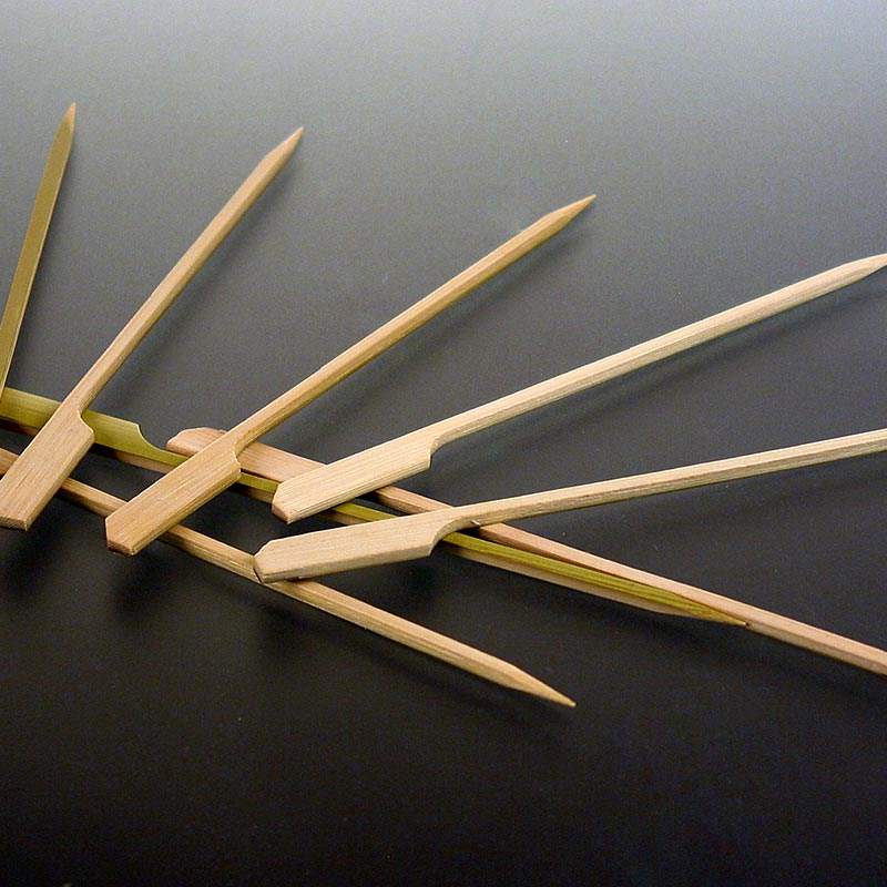 Brochettes en bambou avec extrémité en feuille, 15cm de long, 250 pièces, idéales pour les brochettes saté