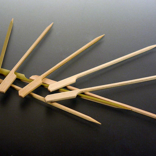 Brochettes en bambou avec extrémité en feuille, 15cm de long, 250 pièces, idéales pour les brochettes saté