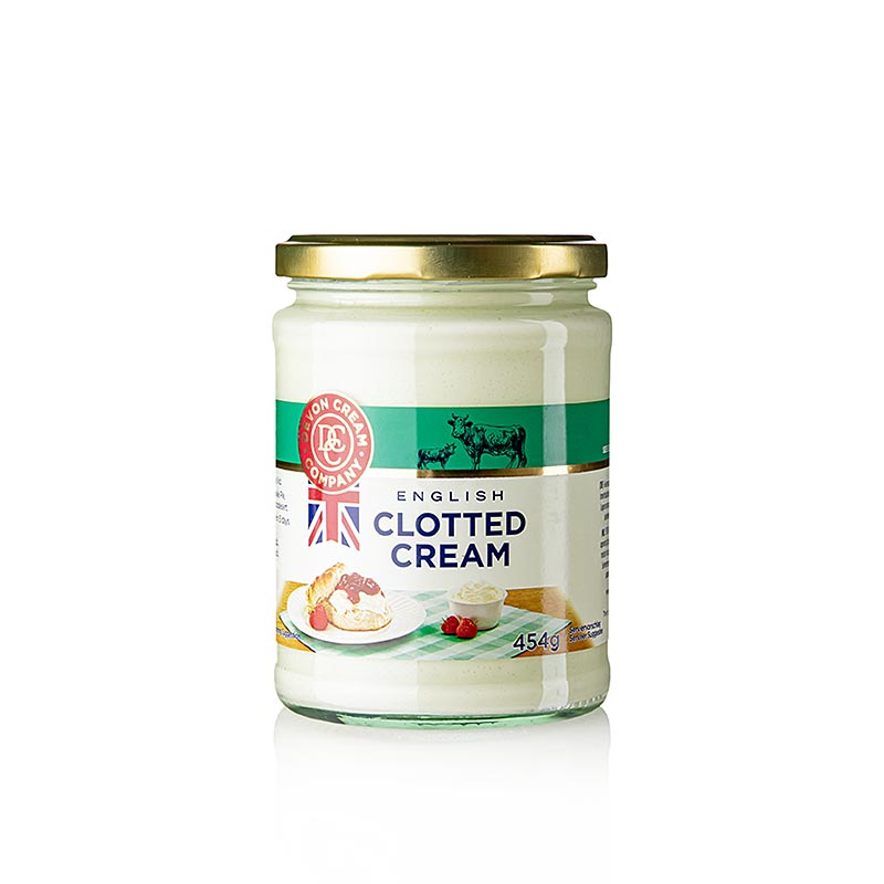 Clotted Cream anglaise, crème ferme, 55% de matières grasses, 454 g - Les meilleurs produits laitiers du Devon au sud de l'Angleterre, idéal pour les scones et le plaisir de l'Afternoon Tea