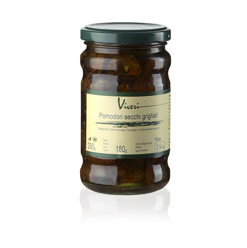 Tomates séchées au soleil, grillées et conservées dans de l'huile de graines de tournesol avec des câpres et des olives