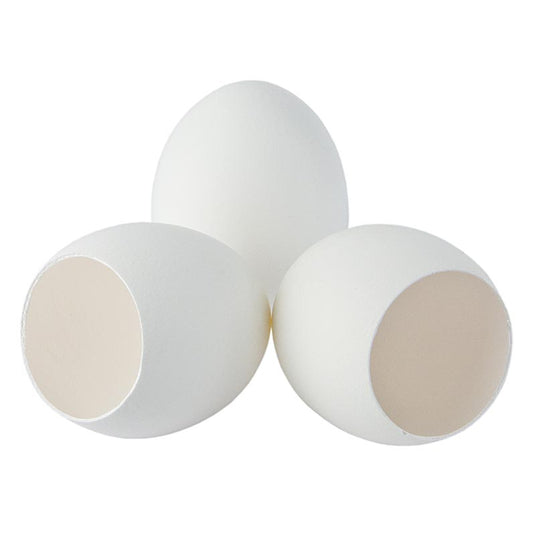 Coquilles d'œufs blanches vides à remplir de garnitures sucrées ou salées pour les desserts ou les entremets