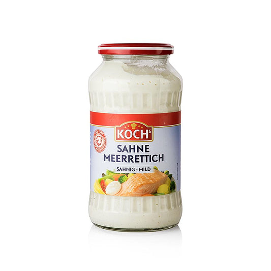 Sahne Meerrettich, Kochs, 670 g - Raifort légèrement piquant avec une note crémeuse, parfait pour les plats de poisson