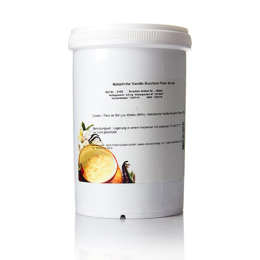 Sel de mer à la vanille Bourbon, 600 g de Halen Môn, produit luxueux et unique du Pays de Galles, parfait pour les plats de poisson et le chocolat