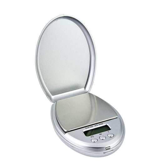 Balance à truffes digitale Dipse XS-500, idéale pour les édulcorants à base de stévia et les préparations texturantes, précision de 0,1g jusqu'à 500g, 18x100x70mm, surface de pesée 5x6cm, avec couvercle comme plateau de pesée, 2 piles AAA incluses